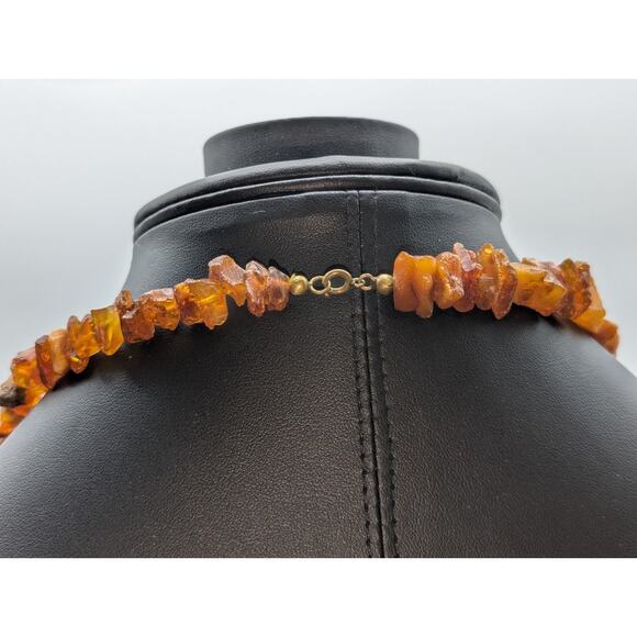 Vintage Chunky Genuine Raw Amber Graduated Nugget 32" Necklace 64.38g - Picture 6 of 10